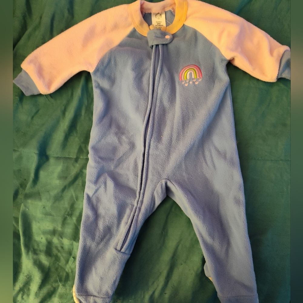Carter's Baby Blue and Pink Onesie with Rainbow